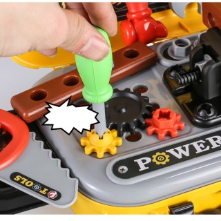 BAKAJI Παιδική Βαλιτσάκι Εργαλεία Παιχνίδι με 26 Αξεσουάρ DIY και Λ...