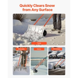 VEVOR Μεταλλική Φτυάρι Χιονιού με Ρόδες 24 για Δρόμο DLKJS2530INCHZ...