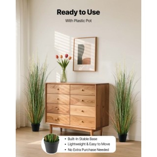 VEVOR Τεχνητό Φυτό Γρασίδι με Ρινό, 5ft (150cm), 2τμχ DPKLWHLS59IND...