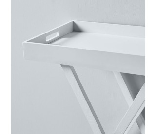 Ostaria Λευκό Πτυσσόμενο Τραπέζι Με Επιφάνεια Κουτί Χρώματος -35481