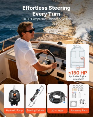 VEVOR Σετ Υδραυλικού Τιμονιού Marine 150 HP για Σκάφη YYZXXTTJ150HI... VEVOR Σετ Υδραυλικού Τιμονιού Marine 150 HP για Σκάφη YYZXXTTJ150HI...