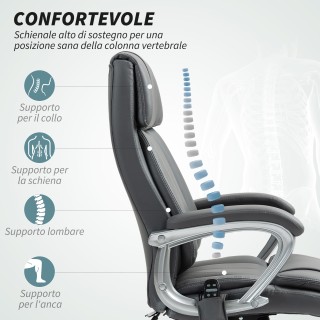 HOMCOM Καρέκλα Γραφείου Μασάζ με 6 Σημεία και Κλίση, από Δέρμα PU κ... HOMCOM Καρέκλα Γραφείου Μασάζ με 6 Σημεία και Κλίση, από Δέρμα PU κ...