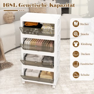 Costway  Κουτί αποθήκευσης με καπάκι, πτυσσόμενα δοχεία αποθήκευσης...