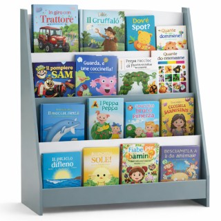 BAKAJI Γκρίζα Μοντεσσοριανή Ξύλινη Βιβλιοθήκη για Παιδιά - Ράφι Βιβ... BAKAJI Γκρίζα Μοντεσσοριανή Ξύλινη Βιβλιοθήκη για Παιδιά - Ράφι Βιβ...