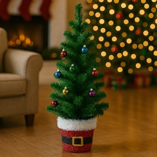 BAKAJI Δέντρο Χριστουγέννων από Σύρμα 120 εκ. Στολισμένο με Χριστου...