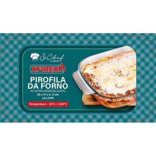 Galileo Ορθογώνιο ταψί φούρνου από βοριοπυριτικό γυαλί 30x17x5 cm S...