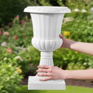 VEVOR Λευκές Πλαστικές Ζαρντινιέρες 25 x 42 εκ. με Ανάγλυφο Σχέδιο ...