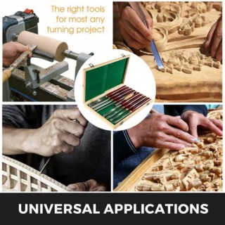 Σετ Ξυλογλυπτικών Σκαρπέλων VEVOR 8τμχ για Τόρνο, 17CM/9INCH, Κόκκι...