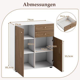 Costway Μπουφές Σαλονιού με 2 Συρτάρια, 2 Πόρτες & 3 Ρυθμιζόμενα Ρά... Costway Μπουφές Σαλονιού με 2 Συρτάρια, 2 Πόρτες & 3 Ρυθμιζόμενα Ρά...