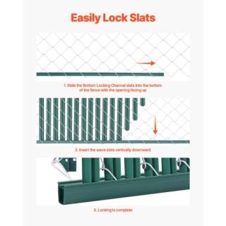 VEVOR Πλαστικά Πλέγματα Απορρήτου για Φράχτη 4 με Κλείδωμα Κάτω DBY...