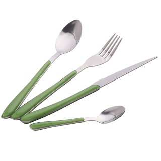 Galileo Σετ 24 ανοξείδωτα μαχαιροπήρουνα με λαβή χρώματος Louvre Ve...