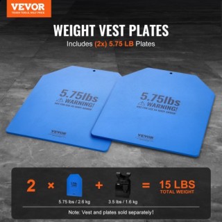 VEVOR  Πλάκες Γιλέκου 2x5.75 LB για Προπόνηση Τρεξίματος  BXGBPBSP5...