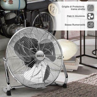 BAKAJI  Επιδαπέδιος ανεμιστήρας Ατσάλι 100 W Πτερύγια Αλουμινίου 50...