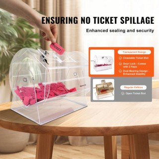 VEVOR Ακρυλική Κληρωτίδα, Χωρητικότητα 10000 Εισιτήρια ή 300 Μπάλες...