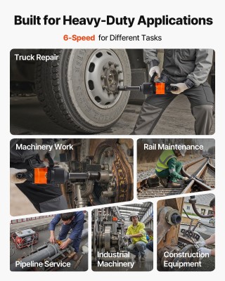 VEVOR 1 Αεροκίνητο Κρουστικό Κλειδί - 2400N.m Ροπή, 6000RPM, Ανυψωτ...