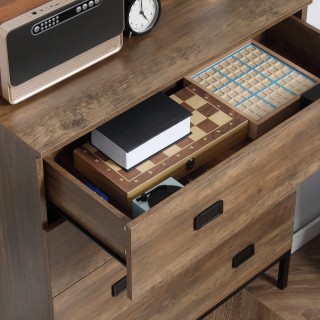 HOMCOM Συρταριέρα μοριοσανίδα με 4 συρτάρια και μεταλλική για σαλόν...