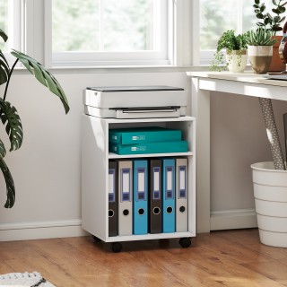 HOMCOM Κινητό Βάθρο Εκτυπωτή με Ρόδες και 2 Ανοιχτά Ράφια από Ξύλο,... HOMCOM Κινητό Βάθρο Εκτυπωτή με Ρόδες και 2 Ανοιχτά Ράφια από Ξύλο,...
