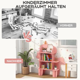 Costway Μονόκερος Βιβλιοθήκη για Παιδιά Οργανωτής Αποθήκευσης Παιχν...