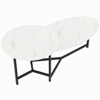 Shally Dogan  Χαμηλό Τραπεζάκι Καφέ με 2 Ράφια Πολυτελείας σε Εφέ Λ...