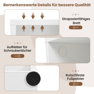 Costway Λευκή ξύλινη ανοιχτή βιβλιοθήκη 2 επιπέδων 42 x 29,5 x 53,5...