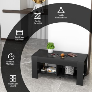 Costway  Τραπέζι σαλονιού με 5 πόδια 90 x 39 x 42 cm MDF Μαύρο. HW6...