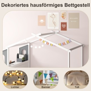 Costway Μοναδικό Κρεβάτι-Σπίτι με Ενσωματωμένο Γραφείο και Αποθηκευ...