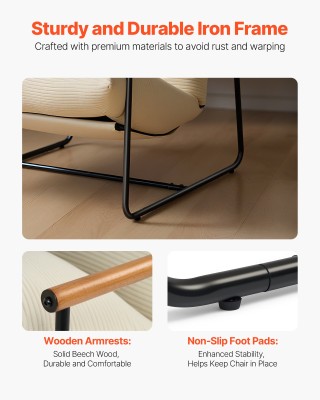 VEVOR Μοντέρνα Άνετη Πολυθρόνα με Διαστάσεις 88 x 75 x 85 εκ. TYZSY...