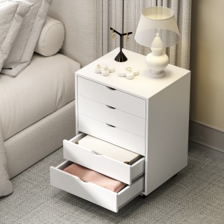 HOMCOM Γραφείο με Συρταριέρα 5 Συρταριών για Έγγραφα A3, με Ρόδες κ...