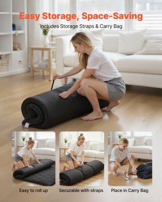 VEVOR Ιαπωνικό Στρώμα Τατάμι Queen Size Μαύρο 2032 x 1524 x 89 mm B... VEVOR Ιαπωνικό Στρώμα Τατάμι Queen Size Μαύρο 2032 x 1524 x 89 mm B...