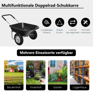 Costway Δίτροχο Καρότσι Βαρέως Τύπου για Κήπο 145 x 65 x 65 cm Μαύρ... Costway Δίτροχο Καρότσι Βαρέως Τύπου για Κήπο 145 x 65 x 65 cm Μαύρ...