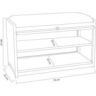 BAKAJI Παπουτσοθήκη με Κάθισμα Γκρι 1 Πόρτα Εξοικονόμησης Χώρου με ...