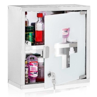 BAKAJI Ντουλάπι Φαρμάκων Ανοξείδωτου Χάλυβα με Σατινέ Γυαλί 30x30x1... BAKAJI Ντουλάπι Φαρμάκων Ανοξείδωτου Χάλυβα με Σατινέ Γυαλί 30x30x1...