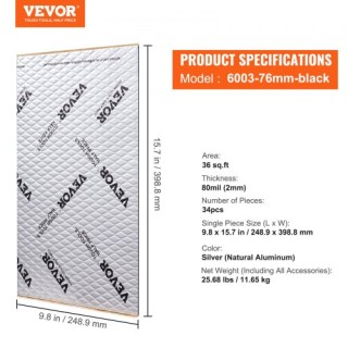 VEVOR Αυτοκόλλητο Ηχομονωτικό Αυτοκινήτου 80 mil 3.3τ.μ. GYDPZLBDJ... VEVOR Αυτοκόλλητο Ηχομονωτικό Αυτοκινήτου 80 mil 3.3τ.μ. GYDPZLBDJ...