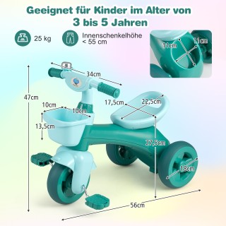 Costway Παιδικό Τρίκυκλο Ποδηλατάκι με Εργονομικό Κάθισμα, Περιορισ... Costway Παιδικό Τρίκυκλο Ποδηλατάκι με Εργονομικό Κάθισμα, Περιορισ...