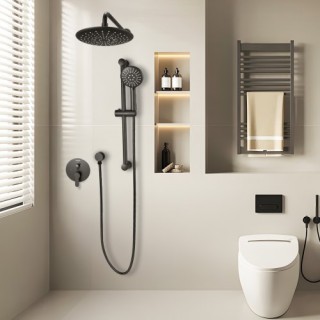 VEVOR Σετ Ντους με Κεφαλή Βροχής και Χειροκίνητο Ντους Μαύρο Ματ BG...