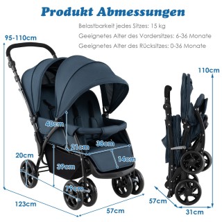 Costway Διπλό Καροτσάκι Γαλάζιο Αναδιπλούμενο με Ρυθμιζόμενη Πλάτη ... Costway Διπλό Καροτσάκι Γαλάζιο Αναδιπλούμενο με Ρυθμιζόμενη Πλάτη ...