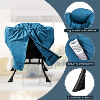 Costway Σύγχρονη Πολυθρόνα και Σκαμπό με Άνετο Σχέδιο και Σταθερή Κ...