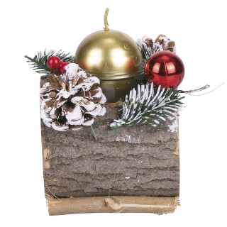 Galileo Χριστουγεννιάτικη βάση κεριών από ξύλο λεύκας Santas House ...