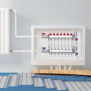 Σετ Συλλέκτη Θέρμανσης Δαπέδου VEVOR 7-Κλάδων για Σωλήνες PEX 1/2  ...