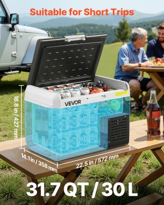 VEVOR Φορητός Ψυγειοκαταψύκτης Αυτοκινήτου 30L, 12/24V DC & 100-240...