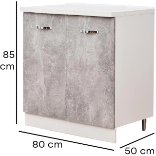 Shally Dogan  Βάση Κουζίνας για Σύνθετη Κουζίνα Χρώμα Γκρι Τσιμέντο...