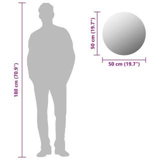 vidaXL Καθρέφτης Τοίχου Στρογγυλός 50 εκ. Γυάλινος 371978 vidaXL Καθρέφτης Τοίχου Στρογγυλός 50 εκ. Γυάλινος 371978