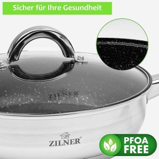 Σετ Μαγειρικά Σκεύη 12 τεμάχια από Ανοξείδωτο Ατσάλι ZL-8121 ZILNER