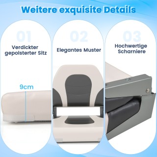 Costway Σετ 2 Πτυσσόμενες Καρέκλες Βάρκας με Χαμηλή Πλάτη NP12113GR