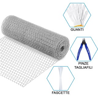 BAKAJI  Γαλβανισμένο Μεταλλικό Πλέγμα Εξαγωνικό 40 εκ x 6 μμ Περίφρ...