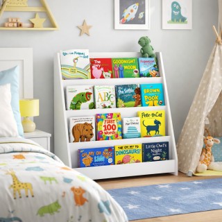 BAKAJI Λευκή Μοντεσσοριανή Βιβλιοθήκη Ξύλινη Ράφι Βιβλίων για Παιδι...