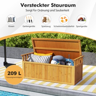 Costway Εξωτερικός Ξύλινος Πάγκος Αποθήκευσης με Μπράτσα & Καπάκι,... Costway Εξωτερικός Ξύλινος Πάγκος Αποθήκευσης με Μπράτσα & Καπάκι,...