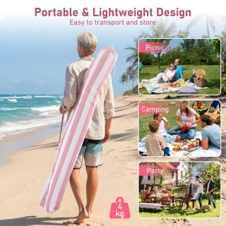Costway Σκηνή Παραλίας Ροζ 245 x 185 x 185 cm με Ρυθμιζόμενο Ύψος, ...
