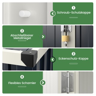 Costway Μεταλλική Αποθήκη Εξωτερικού Χώρου 117 x 89 cm, Ανθεκτικό σ...