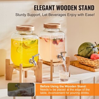 VEVOR  Διανομέας Ποτών 1 Γαλονιού, Γυάλινος Διανομέας με Βάση και Α...